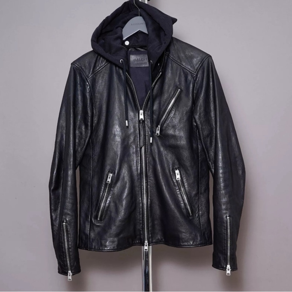 All Saints Harwood Leather Jacket Men’s XS